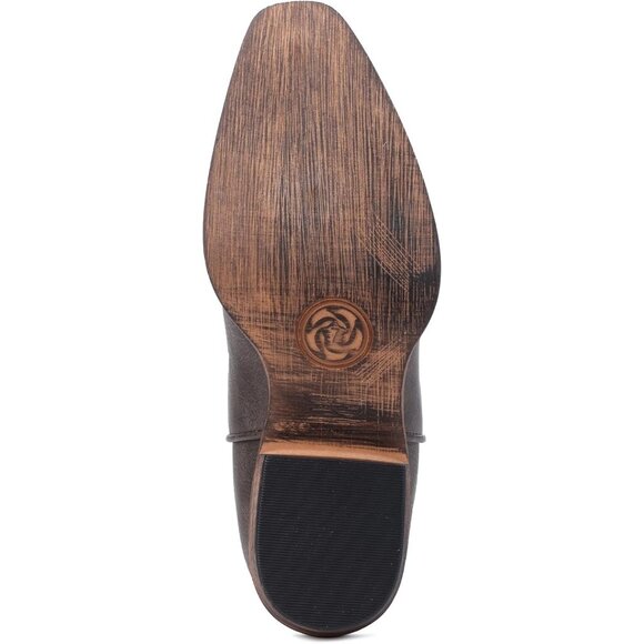 🆕Women Dark BrownFaux Leather Snip Toe Chunky Heel Embroidered Western Boot - Picture 6 of 6